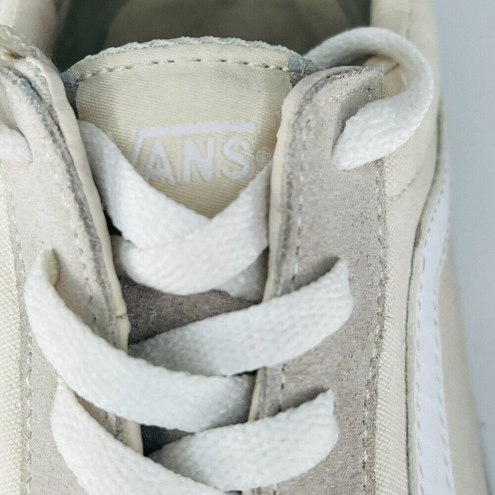 Vans Old Skool Canvas Suede Low Top Skate Sneakers Shoes Beige Grey Women 8.5 - Picture 11 of 13